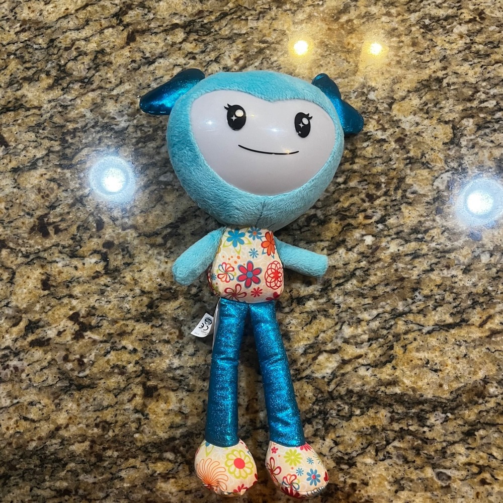 Spin Master Brightlings Blue Interactive Light Up Plush Doll Floral 14 Inch